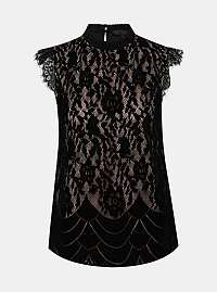 Čierny krajkový sametový top  Dorothy Perkins