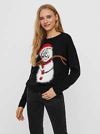Čierny sveter s vianočným motívom VERO MODA