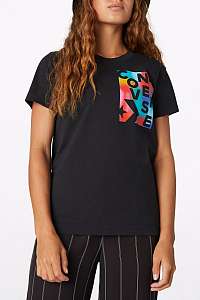 Converse čierne tričko Rainbow Crew Tee
