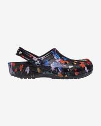 Crocs čierne topánky Classic Printed Floral Clog