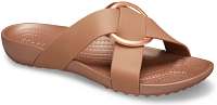 Crocs hnedé šľapky Serena Cross Band Slide