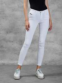 Dámske skinny fit džínsy Diesel v bielej farbe