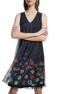 Desigual antracitové šaty Vest Carnagy