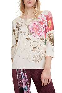 Desigual béžové tričko TS Daryl - XL