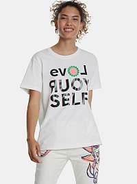 Desigual biele tričko Love Your Self