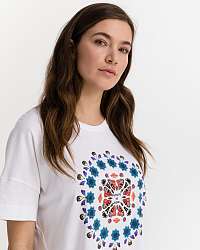 Desigual biele tričko Oversize Galactic