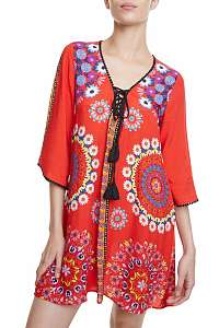 Desigual červené letné šaty Vest Creta