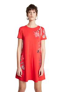 Desigual červené šaty Vest Caroline