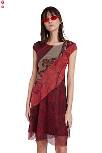 Desigual červené šaty Vest Houston