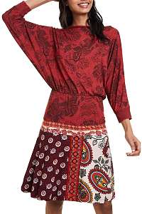 Desigual červené šaty Vest Indira - M