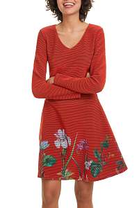Desigual červené šaty Vest Kristinne
