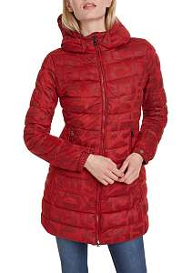 Desigual červený kabát Padded Letras -