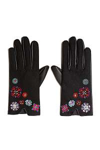 Desigual čierne rukavice Gloves Nanit