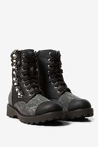 Desigual čierne topánky Shoes Combat Pearl
