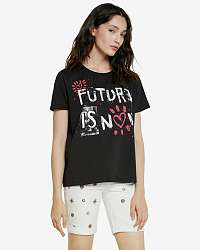 Desigual čierne tričko Future Is Now