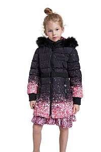 Desigual čierny dievčenský kabát Chaq Aguacate