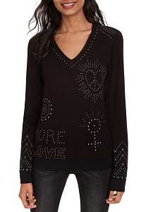 Desigual čierny sveter Jers Kensington - XL