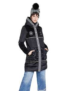 Desigual čierny zimný kabát Padded Noa