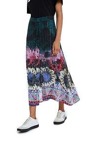 Desigual dlhá sukňa Fal Florencia s farebnými motívmi