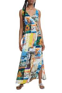 Desigual farebné maxi šaty Vest Hawai