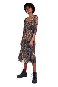 Desigual farebné midi šaty Vest Kerala