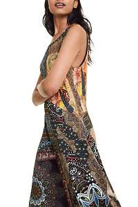 Desigual farebné šaty Vest Ilena - XXL