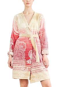 Desigual farebný froté župan Essential Jacquard