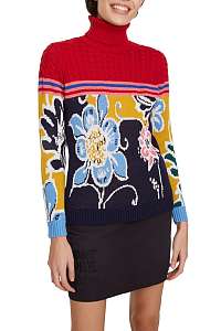 Desigual farebný rolák Jers Flowers - M