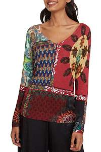 Desigual farebný sveter Jers Michelle - XL