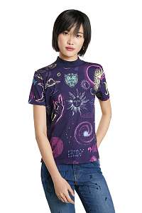Desigual fialové tričko Cosmos