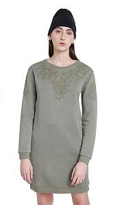 Desigual khaki mikinové šaty Vest Bukit
