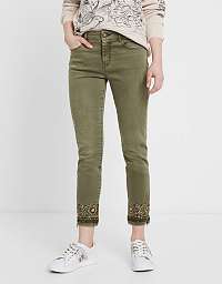 Desigual khaki skinny fit džínsy Viena