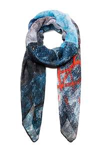 Desigual modrá šatka Foul Galactic Denim