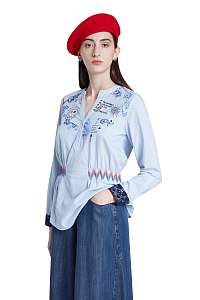 Desigual modrá vypasovaná košeľa Blus Dante