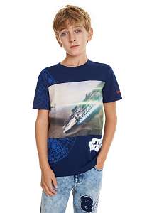 Desigual modré chlapčenské tričko TS Rebel Star Wars