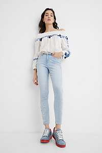Desigual modré džínsy Denim Crown