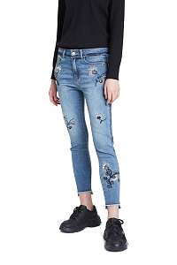 Desigual modré džínsy Denim Miami Flowers