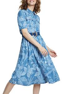 Desigual modré košeľové šaty Vest Kate