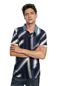 Desigual modré pánske tričko Polo Vincent