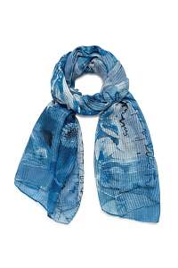 Desigual modré šatka Foul Art Picture Azul