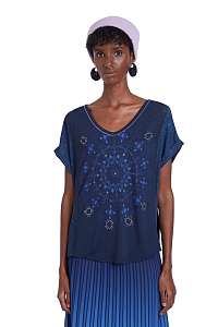 Desigual modré tričko TS Detroit