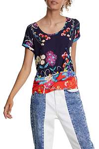 Desigual modré tričko TS Tropic India