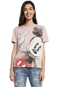 Desigual ružové tričko TS Ok Mickey