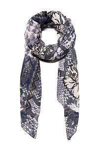 Desigual sivá šatka Foul Flower Snake