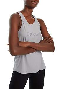 Desigual sivé športové tielko Tank Essentials