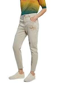 Desigual smotanové/krémové nohavice Pant Kim