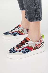 Desigual smotanové/krémové tenisky Crazy Patch