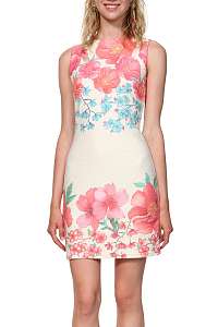 Desigual smotanové šaty Vest Yaquel