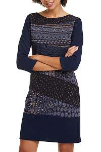 Desigual tmavomodré šaty Vest Rina - M