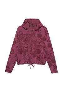 Desigual vínová športová mikina Hoddie Cupro - L